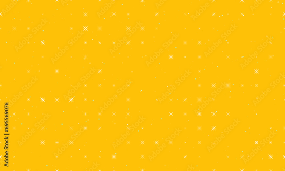 Poster seamless background pattern of evenly spaced white star symbols of different sizes and opacity. vect
