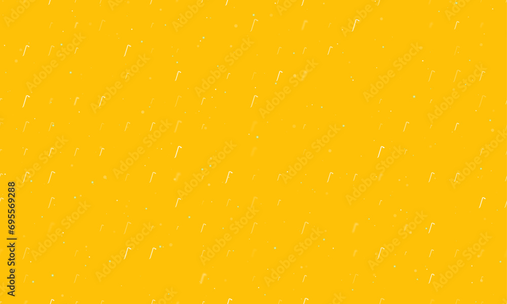 Poster seamless background pattern of evenly spaced white crowbar symbols of different sizes and opacity. v