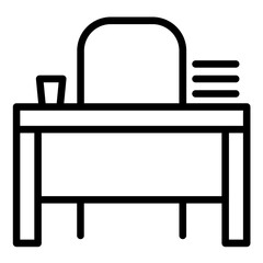 Teacher's Desk Icon Style