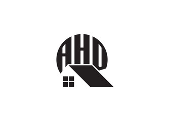 Real Estate Letter AHD Monogram Vector Logo.Home Or Building Shape AHD Logo