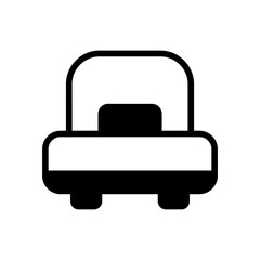 Single Bed solid glyph icon illustration