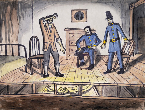 The body is revealed in Poe's The Tell Tale Heart.