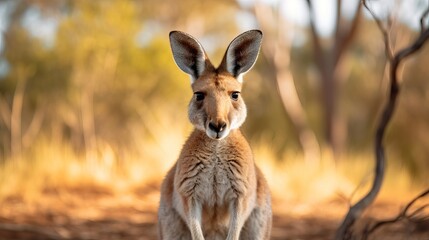 A shot of a wallaby that is selectively focused