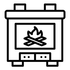 Wood stove Icon Style