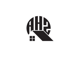 Real Estate Letter AHZ Monogram Vector Logo.Home Or Building Shape AHZ Logo.