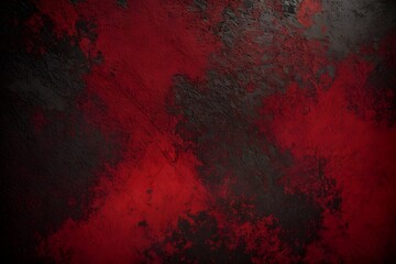 Grunge wall background. The distressed, rough elements are rendered in dark gold tones, creating a visually dynamic abstract design. Isolated in red on a bold black backdrop.