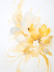 Fototapeta na wymiar Abstract vertical yellow splashes on white background 