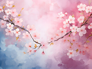 Close up of pink blossom flowers, soft floral background 