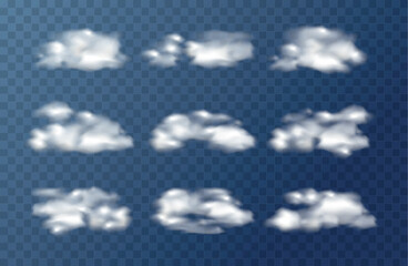 Realistic transparent sky clouds.