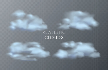 Realistic transparent sky clouds.