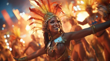 Foto auf Acrylglas Rio de Janeiro A traditional Brazilian samba school performing at a carnival.