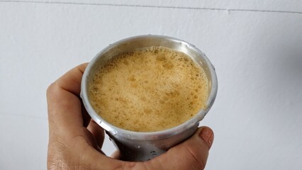 aluminum cup with juice