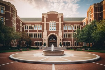 Exterior of university campus courtyard - Powered by Adobe