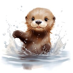 Adorable Otter Illustration