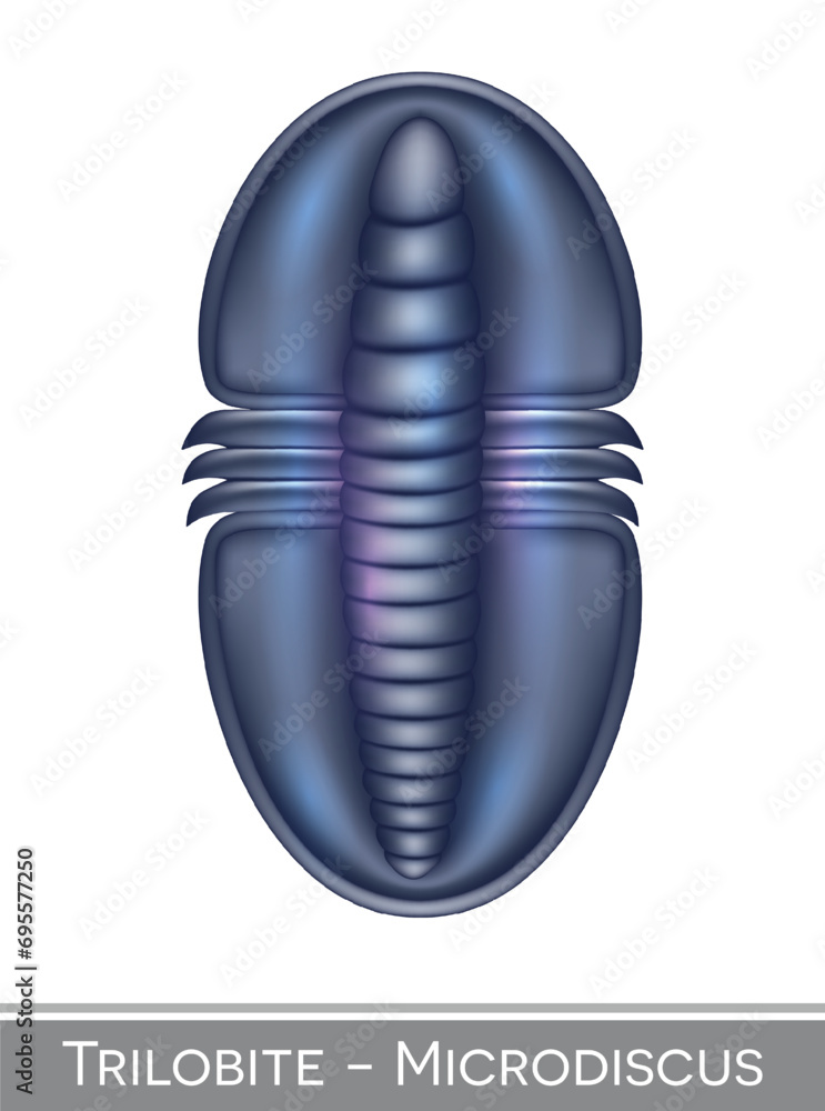 Poster trilobite microdiscus, a cambrian period creature