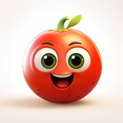Obraz premium Happy Cartoon Tomato Character
