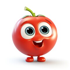 Happy Cartoon Tomato Character