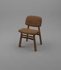 wooden chair on white