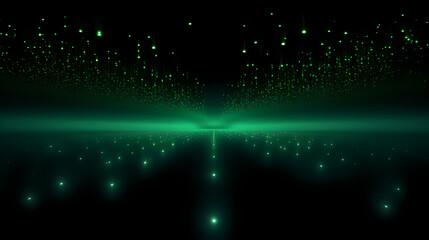 Matrix Binary Code Grid in Green and Black Landscape