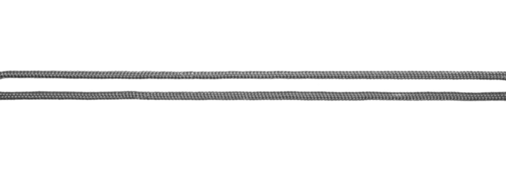 Grey luxurious backpack rope isolated on white background, top view, clipping path