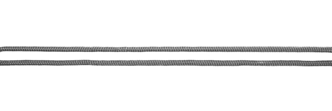 Grey luxurious backpack rope isolated on white background, top view, clipping path