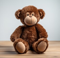 Obraz premium an image of a stuffed monkey sitting on a white background