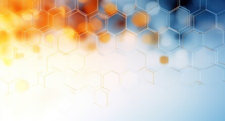 Obraz premium abstract white background with color lights in the form of hexagons and squares