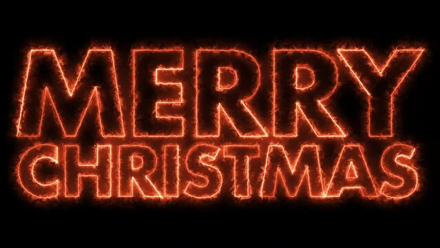 Merry Christmas with fire effect text animation template
