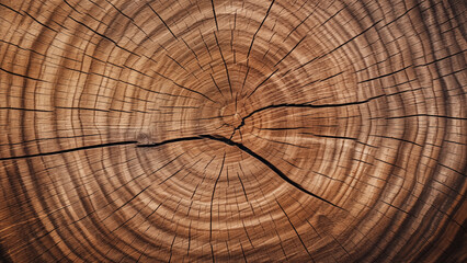 The Rings of Time: An Old Oak Tree Cut Surface