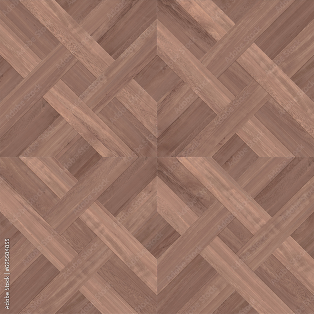 Wall mural Geometric pattern floor and wall decorative wooden tile texture. Wood texture natural, marquetry wood texture background surface with a natural pattern.