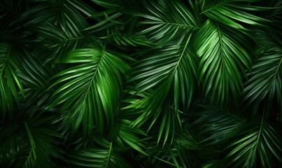 A lush green palm tree forest Generative AI