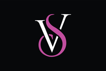 SV or VS Creative logo design. Vector illustration.