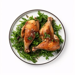Two Chicken Breasts with Green Vegetables Generative AI