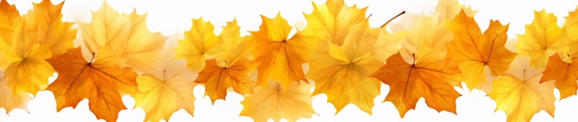 Fall Leaves in a White Background Generative AI