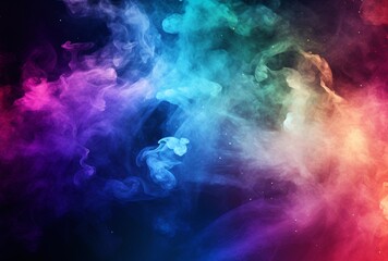 Fototapeta na wymiar Colorful Smoke Clouds in a Dark Space Generative AI