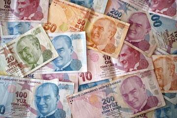 Fototapeta na wymiar Turkish lira, Turkish money
