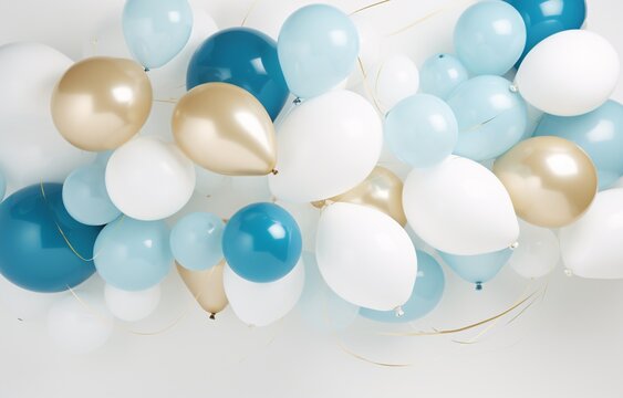 A Bunch of Blue and White Balloons Generative AI