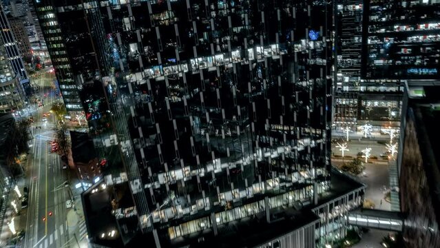 City Timelapse Zoom to Establishing Apartment Building Shot by Drone