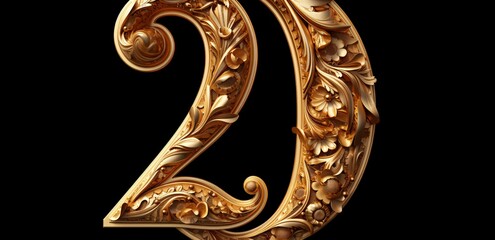 20 Gold Decorative Letter Generative AI