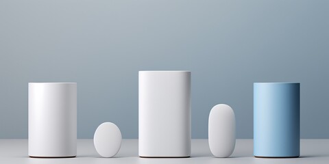 A collection of white vases on a table. Generative AI