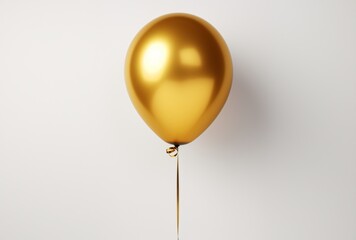 Gold Foil Balloon on White Background Generative AI