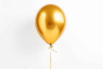 A gold balloon with a yellow ribbon Generative AI