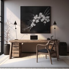 A modern and minimalist home office setup Generative AI