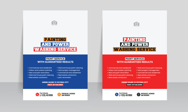 Paint & Power washing services flyer template 