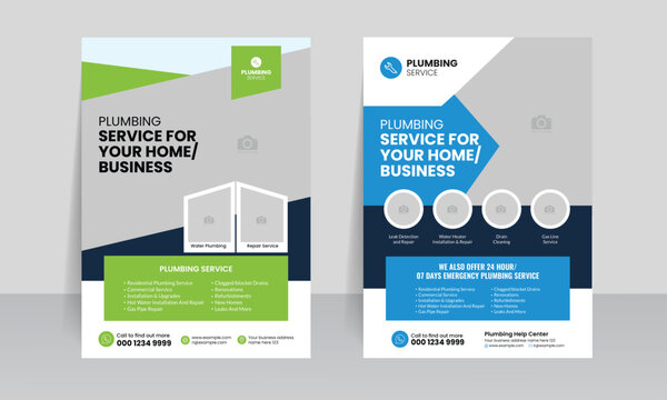 plumber service flyer design 