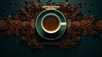 A cup of coffee with a spoon in it Generative AI