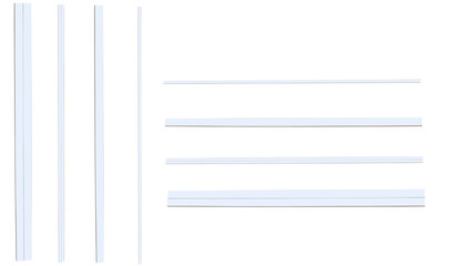 White plastic covers for electrical cables on a transparent background