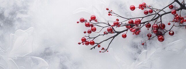 Cranberry Bush with Red Berries Generative AI