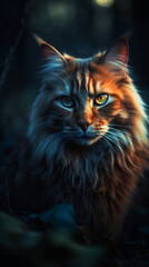 a dream looks like to a fluffy orange long haired cat created with Generative Ai