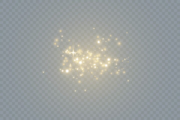 The dust sparks and golden stars shine with special light